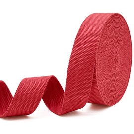 PQZKLDP - Correas de algodón pesado de 1.5 pulgadas, correas de tela liso de 10 yardas para manualidades, costura, asas de bolsa, cinturones (rojo, 11/2"-5 yardas)