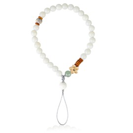 Phone Wrist Strap Charm Strap Phone Straps Sakura Cute Flower Lanyard Beaded Phones Beaded Lanyard Crystal Stone Charm Straps Chinese Style Hand Wrist for Keychain Phones Hanging Accessory for Women