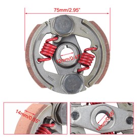 Cylemoto Heavy Duty Clutch Pad & Extra 2 Springs 43cc 47cc 49cc 50cc 2-Stroke Engine Racing Clutch Pads for Mini Moto Pocket Rocket Kid Bike ATV SYX Moto Red
