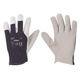 Goatskin Work Gloves, Goat Leather, Garden Gloves, Construction Gloves, Pony, Sizes 7-10, Soft and Comfortable to Wear and Work, CE, CAT II, EN 388 (1, 7 Size)