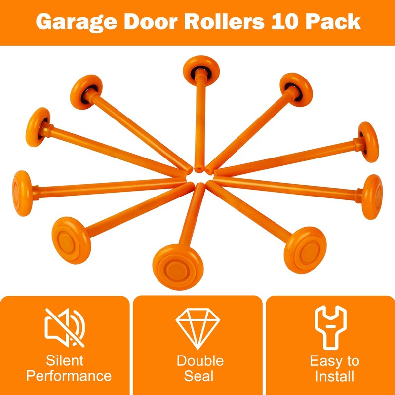 EXERAUO 7" Long Stem Garage Door Rollers 10 Pack -