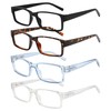 WENLCCK Rectangle Reading Glasses for Men and Women with Spring