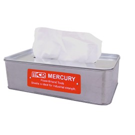Key Stone Mercury Tin Tissue Box Galva Size: Approx. W 8.9 inches (22.5 cm), D 2.8 inches (7.3 cm), H13 MEBUTBGA