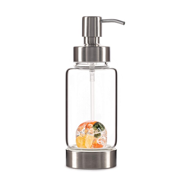 VitaJuwel Crystal Pump Dispenser with Jade, Carnelian and Orange Calcite