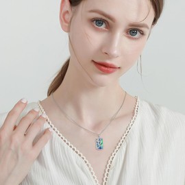 ROMANTIC WORK Mermaid Skull Necklace 925 Sterling Silver Nightmare Pendant Jewerly Gifts for Women Girl, Sterling Silver, Cubic Zirconia