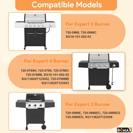 Heat Plate and Burners for Expert Grill 5 Burner 720-0968, Grill Parts for Expert Grill Parts Replacement 5 Burner 720-0968C XG19-101-002-03 Expert Grill 5 Burner Gas Grill Parts