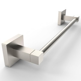 Ruacq Hand Towel Holder Towel Ring Stainless Steel Brushed 9 inch Towel Bar Square Bathroom Brushed Grey Single Towel Bars Square Bath Towel Holders SUS304 Modern Wall Mounted Total Length 12 inch