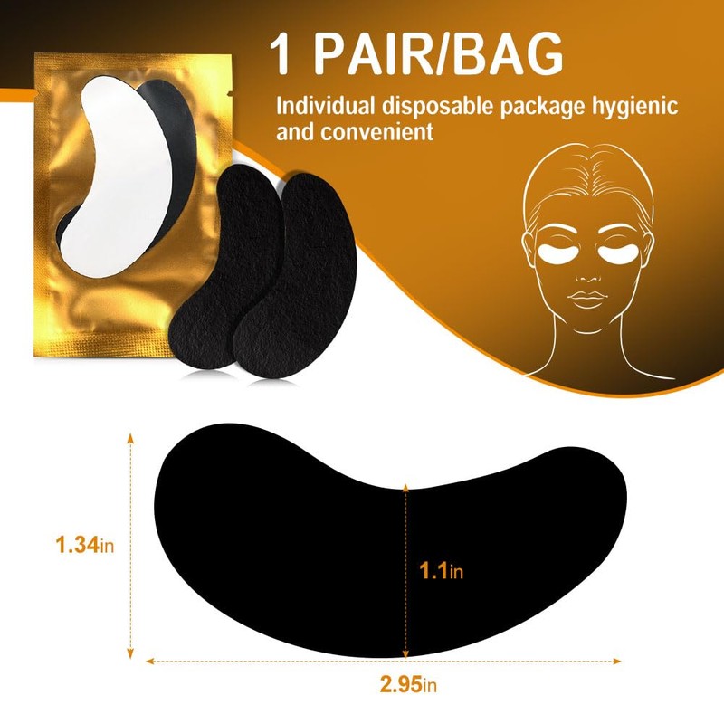 Lunamoon 100 Pairs Eye Pads for Eyelash Extension Pads Eyelash