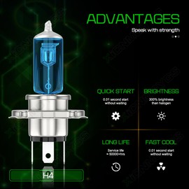 XICNMOYGS Fit for 2000-2001 2019 Nissan Maxima H4 Hi/Lo Beam Halogen Headlight Bulbs, 12V 55W, Super Bright, Ultra - High Performance Bulbs Combo Kit, Pack of 2