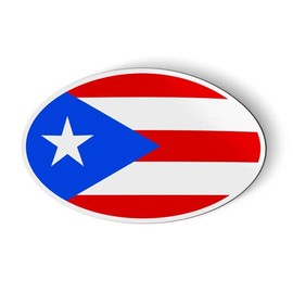 Puerto Rico Flag Oval - Magnet for Car Fridge Locker - 5.5"