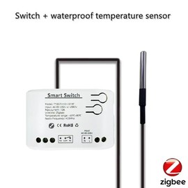 Dytabepl 1-Channel Smart WiFi Wireless Relay Switch, Tuya Smart Zigbee Switch with Temperature Sensor, AC 85-250V Passive Dry Contact Zigbee Relay, Compatible with Home