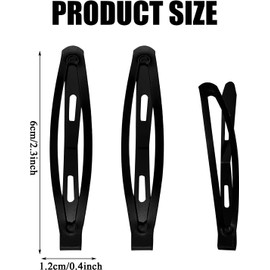 24 Pcs Black Snap Hair Clips, Metal Hair Clips for Women Long No-slip Barrettes, Small Hair Clips for Girls Women Makeup Styling Hair Accessories (2.36 Inch)