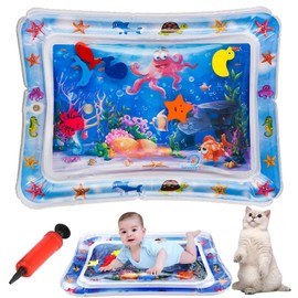 Cojín de Agua Inflable,Tapete de Juego Acuático para Bebés,Tapetes Inflable de Agua, Almohadilla de Agua Sensorial para Bebés, Libre de BPA (69 * 50 cm)