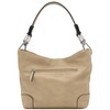 Hobo Shoulder Bag with Big Snap Hook Hardware (Taupe)