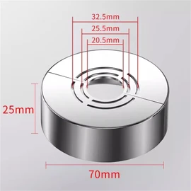 Set of 2 Rosette Shower Fittings, 3 Sizes in 1, Cover Rosette Divided for Diameter 21 mm/26 mm/33 mm, Threaded Rosette Pipe Cover, Rosette Faucet, Heating Pipe Rosette for Shower Fittings (70 x 25)