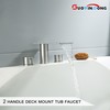 GUOYINDONG Roman Tub Faucet, Brushed Nickel 3 Hole Waterfall Bathtub