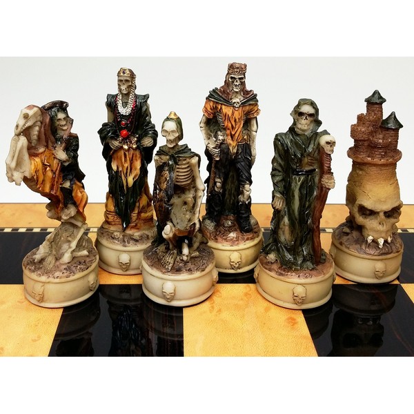 Skeleton Slayer Fantasy Gothic Skull Chess Men Set - NO Board