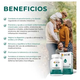 Bio B Probióticos Con 100 Billones Ufc + Prebióticos