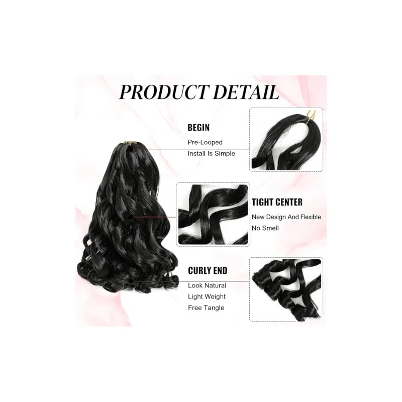 French Curl Braiding Hair Extensions 14 Inch pre stretched Braiding