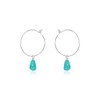 Turquoise Raw Nugget Hoop Earrings in Sterling Silver