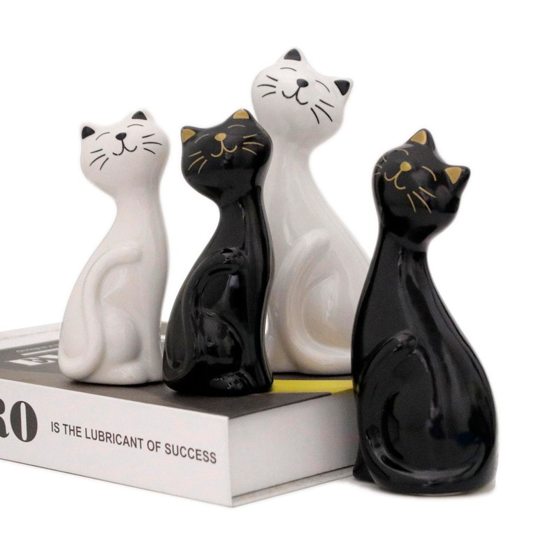 Wisifayardin 2pcs Black Cat Figurines and Statues for Home Decor