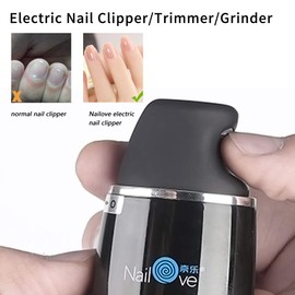 Nailove Electric Clippers Fingernails Automatic Manicure Portable Charging Cut Polish Trim Nail Grinder for Adults NL8108 (Black)