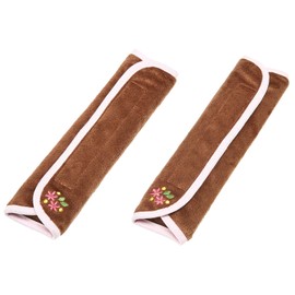 iMedia Car de Seat Belt Pad, 2 Pieces, Seat Belt Cover, Kids, Seat Belt, Pillow, Car Accessories, Child Seat, Assistant Belt, Stopper, Shoulder Pad, Travel, Safe, Brown, Normal