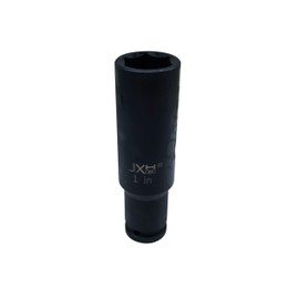 1/2" Drive 1" Extra Deep Long Impact Socket，6-Point, 5-inch Long，Heat Treated Cr-Mo Alloy Steel (1")