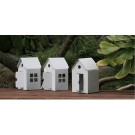 B-Ware Product - bibabox - Box of 8 Small Cardboard House for Crafts and Painting - Sustainable Toy and Craft Set Children, Small Cardboard House for Children, Great Gift Girls and Boys