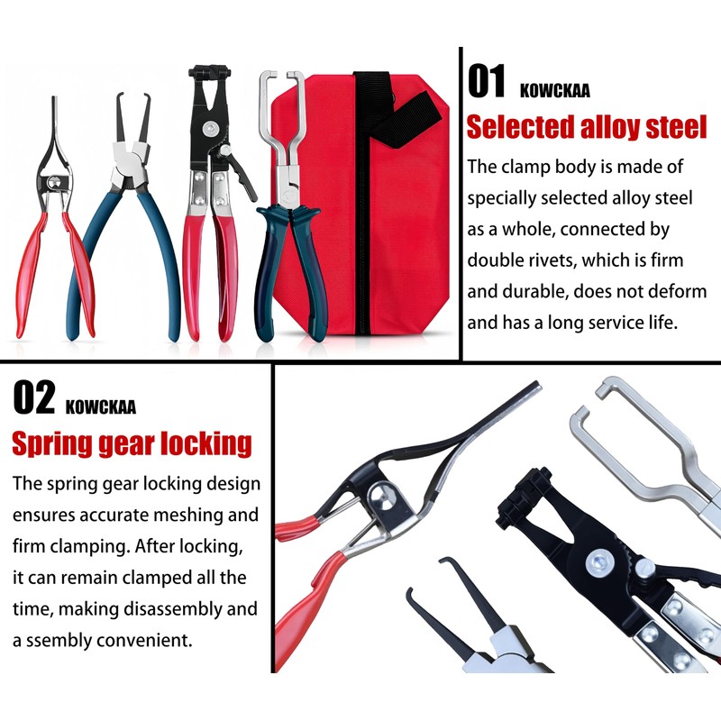 Set 4Pcs electrical connector disconnect tool,Fuel Line Pliers,9" Fuel Filter