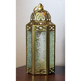 Vela Lanterns Decorative Moroccan Candle Lantern Holder for Decor, Gold, Medium