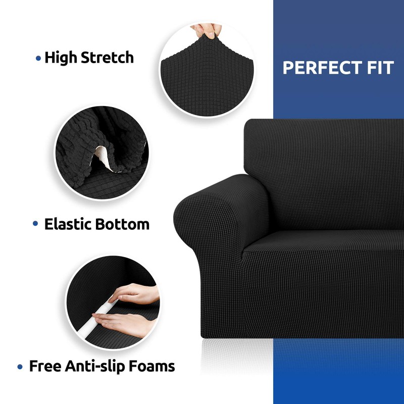KEKUOU Stretch Sofa Cover Slipcover ，Couch Covers for 3 Cushion