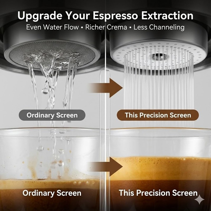 Precision Shower Screen 54mm, 200μm Espresso Screen for Even Extraction,compatible