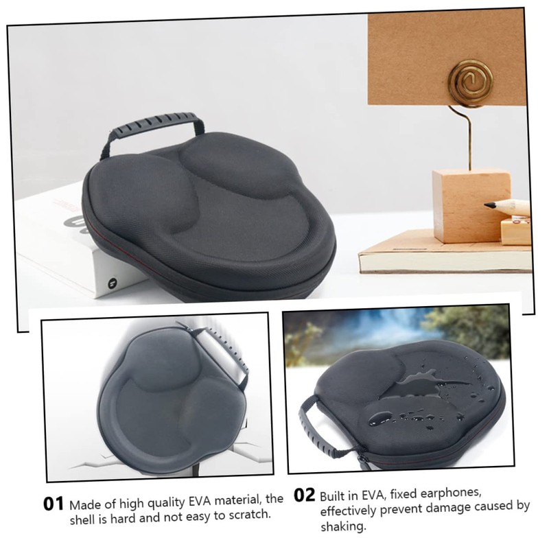 LABRIMP 1pc Headphone Storage Case with Mesh Pocket for Shockproof