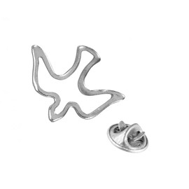 Confirmation Lapel Pin Brooch Silver -Tone Holy Spirit Dove Lapel Pin | Bird Design | Great Christian Gift | Spiritual Accessory for Clothing and Bags