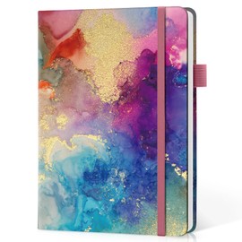 Lined Journal Notebook for Women & Men, Hardcover Leather Journal for writing, A5 College Ruled Notebook for Work & Note Taking, Perfect for Office School Home Supplies, 160 Pages, Color Splash