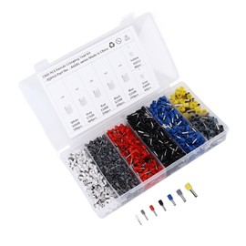 1900pcs Wire Ferrule Terminals Pin Type Copper Tin Plated 7 Sizes Insulated Cord Connectors Universal for Cars