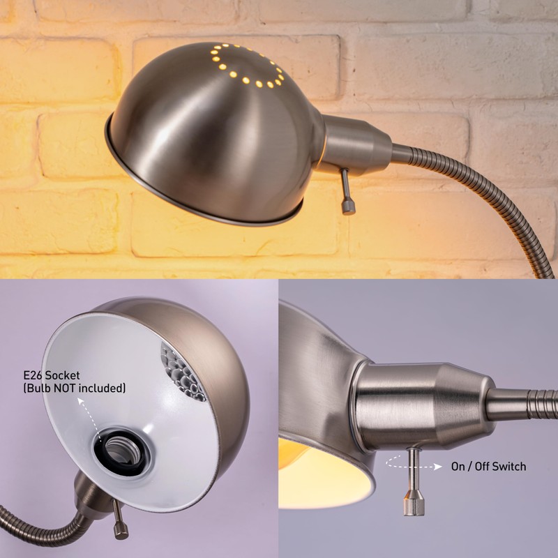 O'Bright Nova - Adjustable Floor Lamp with Flexible Gooseneck and