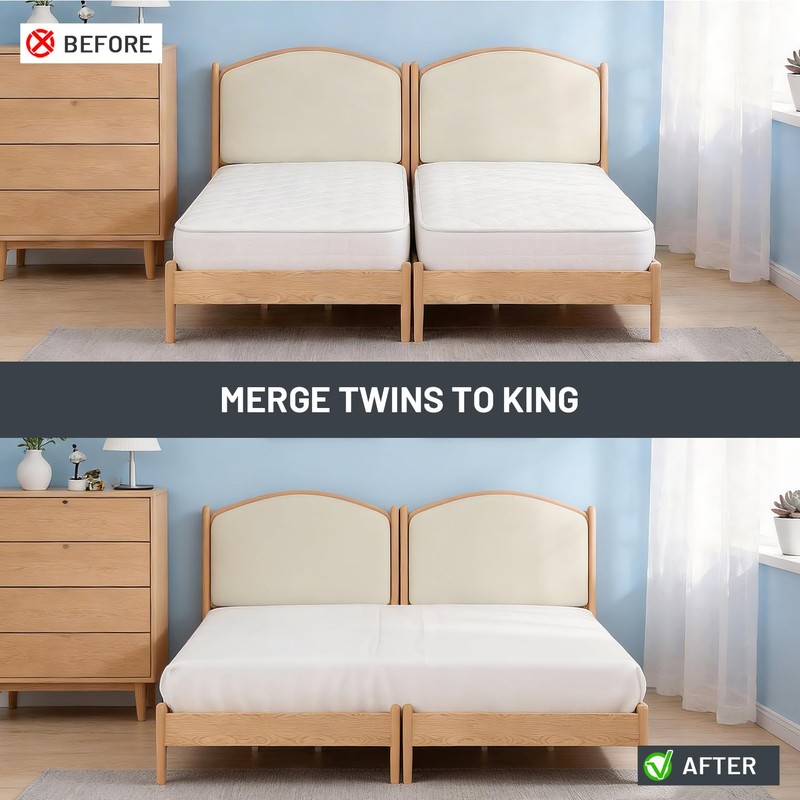 Spongiduits 3-in-1 Split King Bed Bridge with Removable Washable Cover,