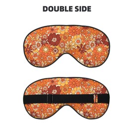 Sleep Eye Mask Vintage Boho Floral Hippie Flower Sleep Mask for Women Men Comfortable Eye Mask with Adjustable Strap Soft Eye Cover Blindfold for Travel Yoga Nap Shift Work
