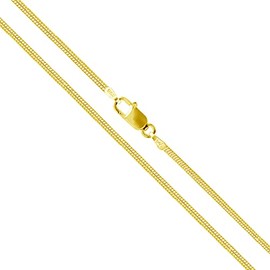22k Yellow Gold Plated Sterling Silver Magic Snake Chain 1mm Solid 925 Italy New Necklace 18"