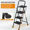 SEGAWE 3 Step Ladders Folding Step Stool Anti-Slip Pedals Compact