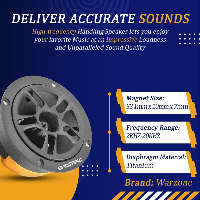 Warzone WZ37TW 3.71-Inch Super Tweeter Speaker, 4 Ohm, 1000W Max
