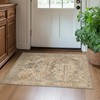 Bavni Area Rug 2x3 Machine Washable Vintage Distressed Print Ultra-Thin