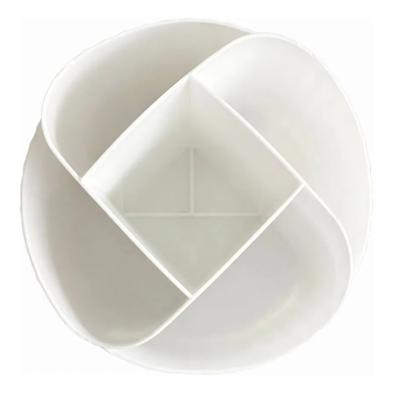 Organizador De Maquillaje Giratorio 360 Blanco Blanco