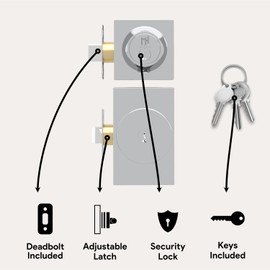 Mega Handles Laura Entry Combo, Entry Door Knob and Single Cylinder Deadbolt Lock and Key Combo Pack, Heavy Duty Locking Door Knobs for Left or Right-Handed Doors - Polished Chrome