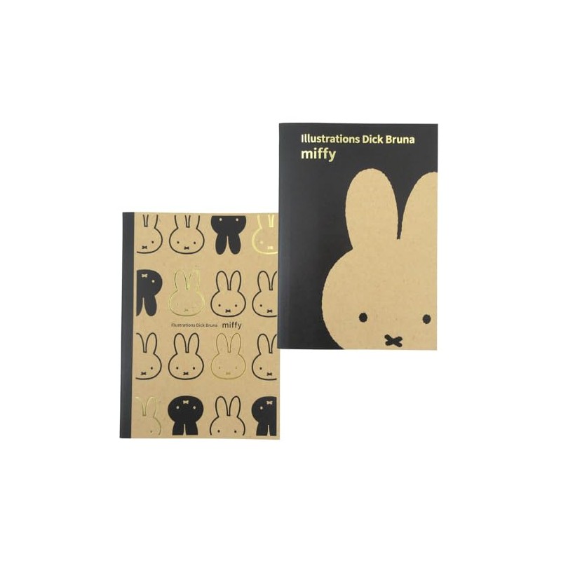 Square Miffy Threadbound Notebook, A5, Black, Dick Bruna, Miffy, Ruled,