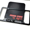 Puerto Rico Black Flag Domed Black License Plate Frame -US