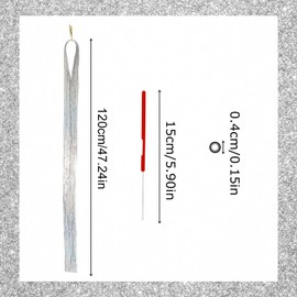 FUIPVGI 2400 Strands Glitter Tinsel Hair Extension, 47 Inches Hair Tinsel with Tools, Sparkling Shiny Hair Tinsel Kit, for Fairy Girls Women Kids Christmas New Year Festival Party (Silver) (Silver)
