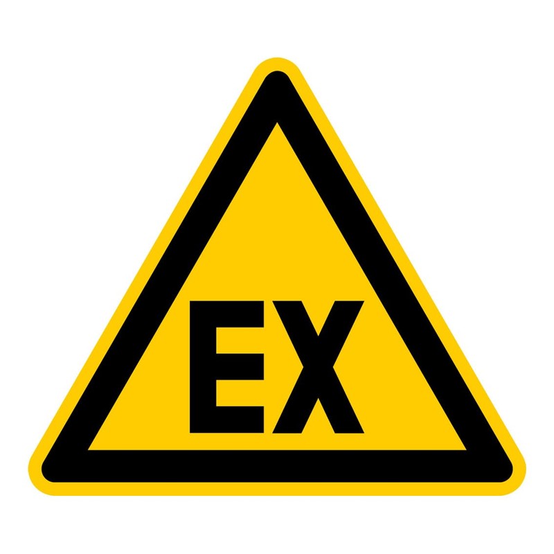 Sticker Warning Sign "Warning of Explosive Atmosphere EX" According to